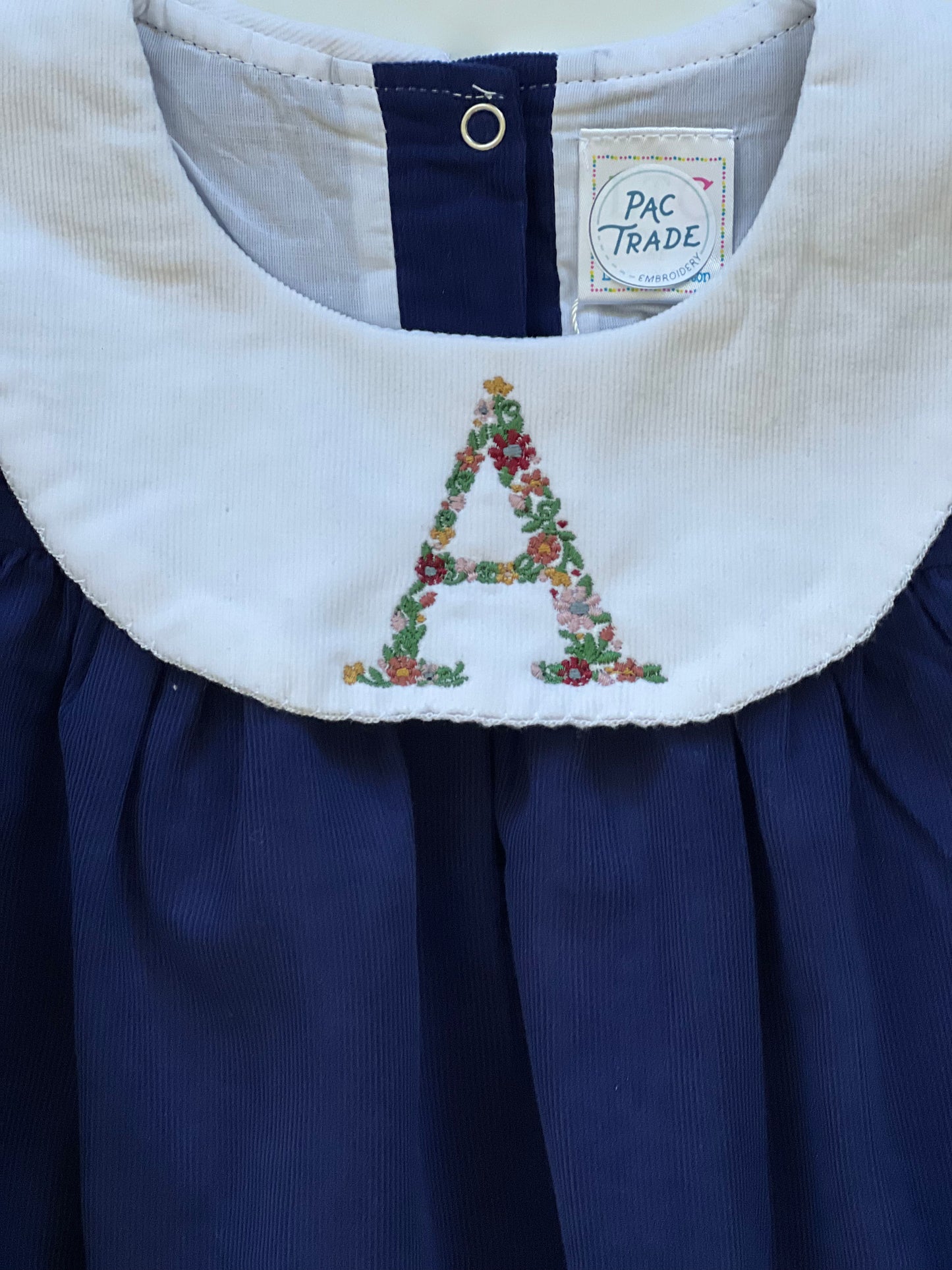Girls' Corduroy Bishop Dress - Navy