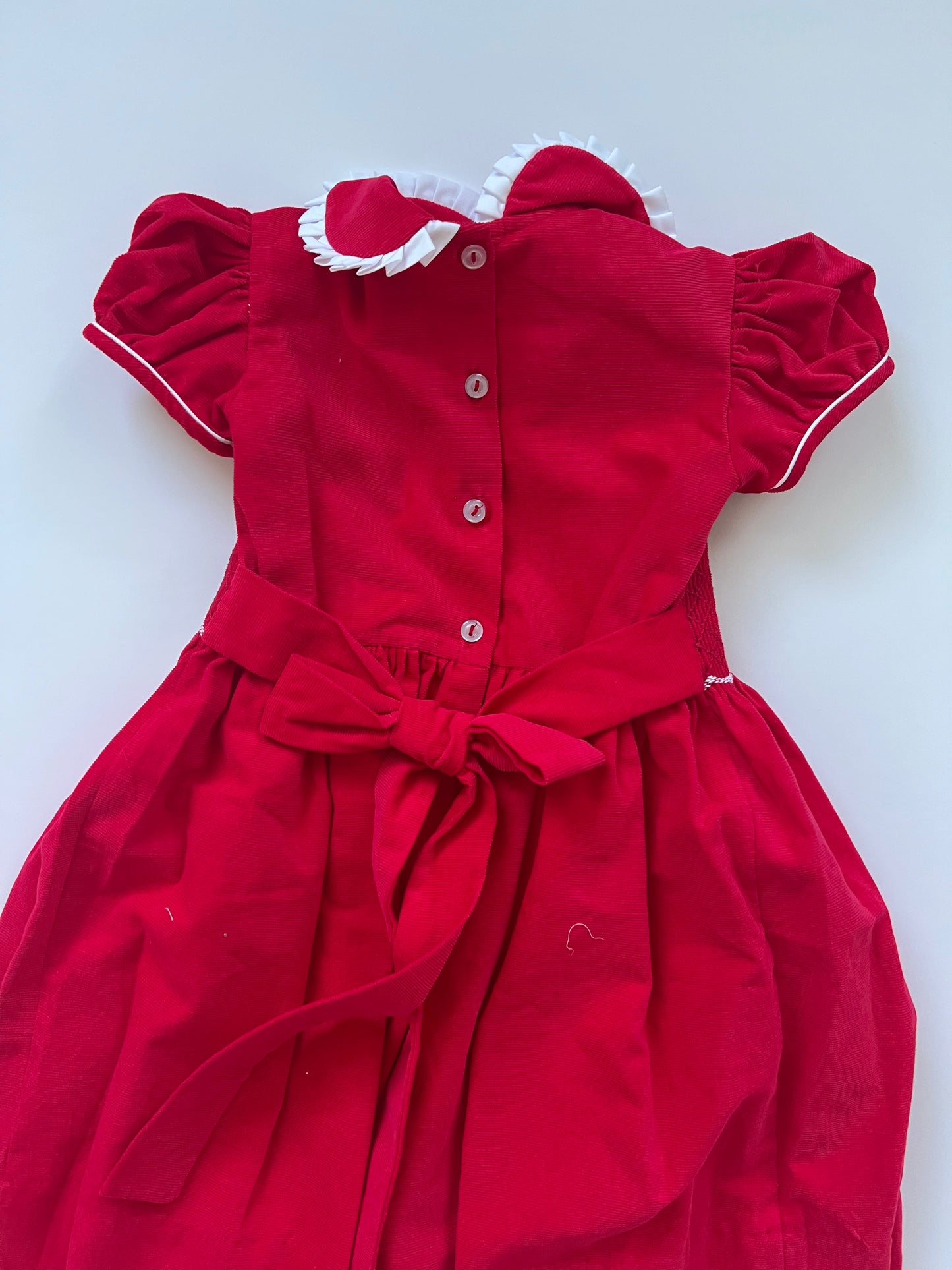 Girls' Embroidered Bow Smocked Dress