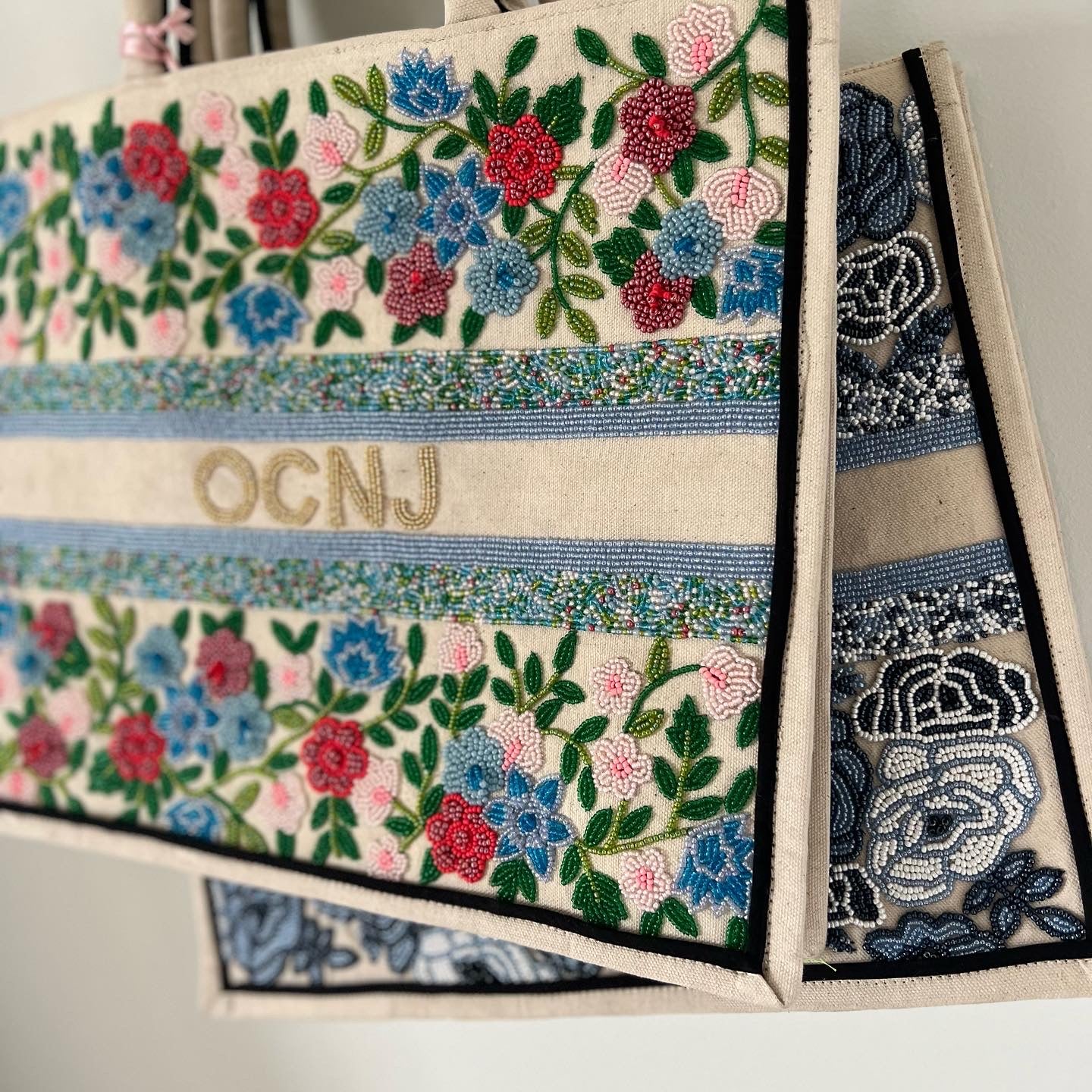 Tiana Designs Floral Vines Beaded Tote