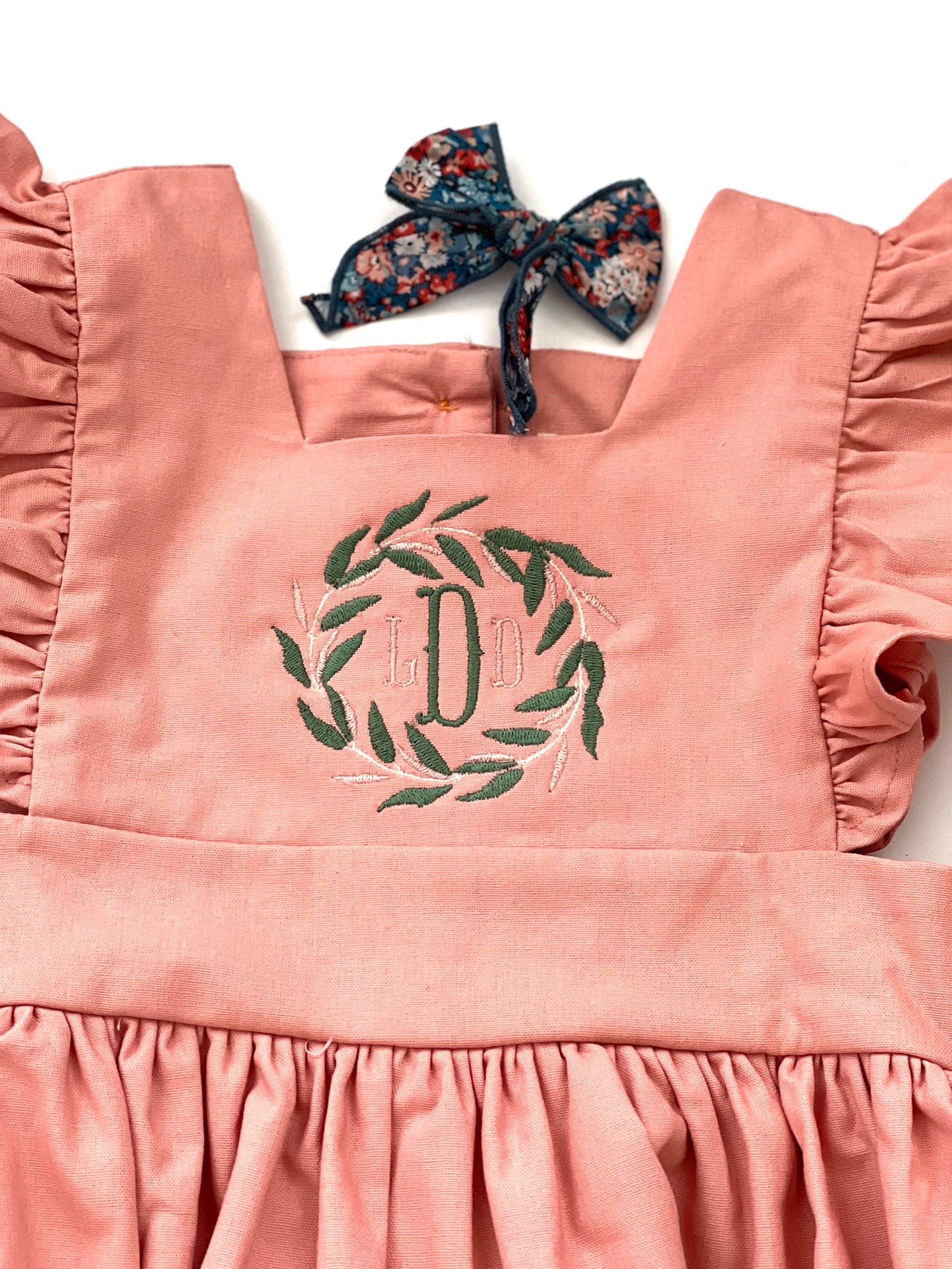 Girls' Linen Pinafore Apron Dress