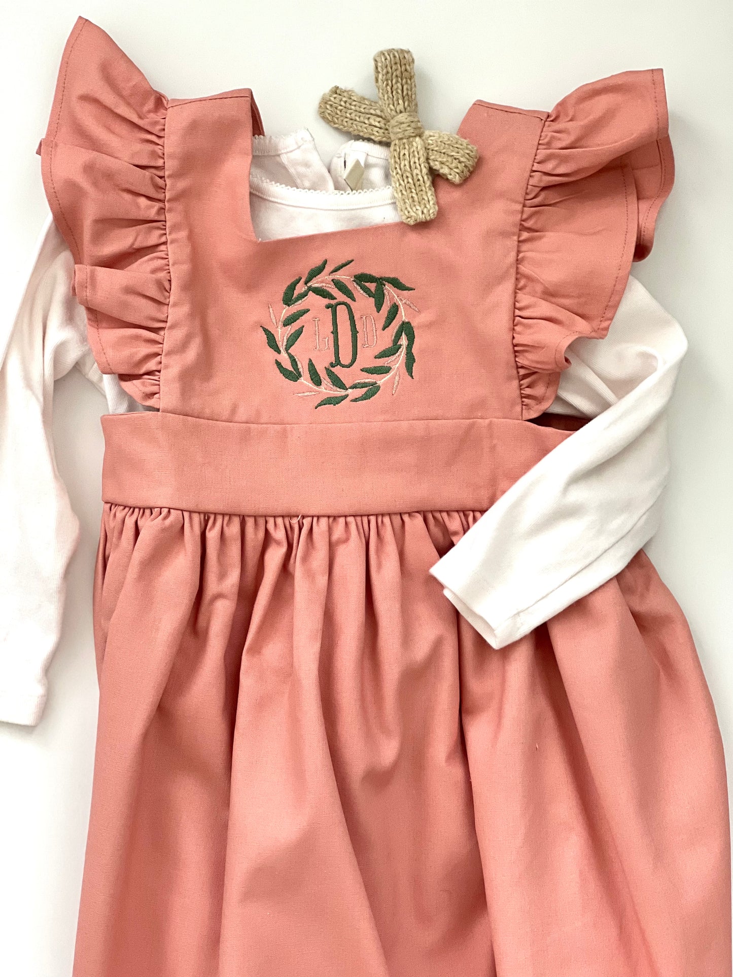 Girls' Linen Pinafore Apron Dress