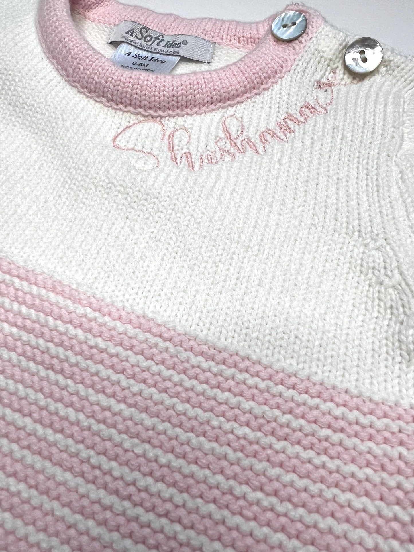 Baby Seed Stitch Striped Cotton Jumper