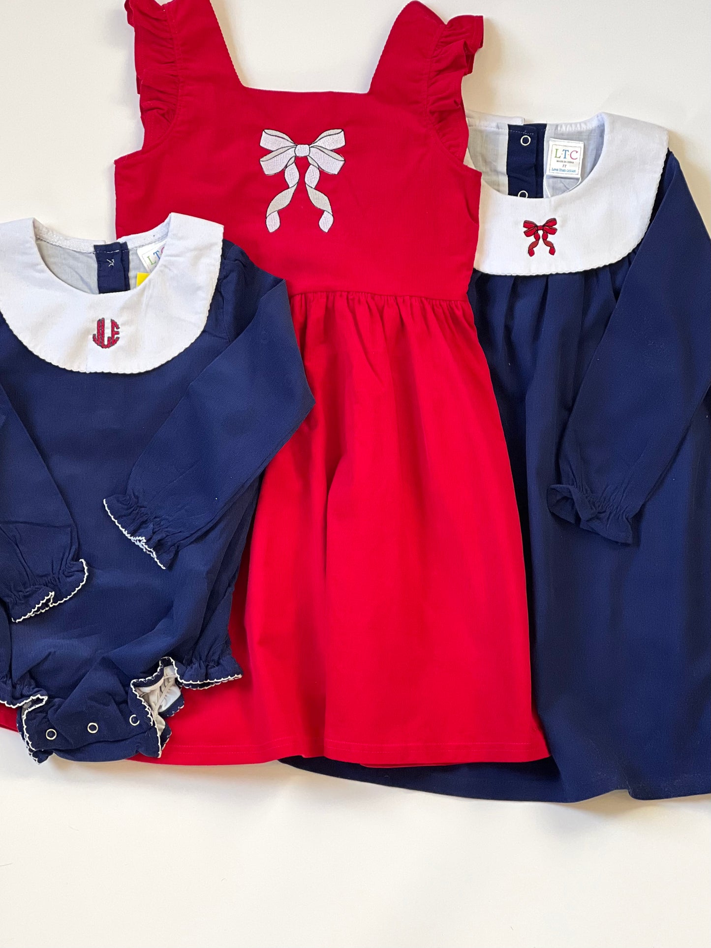 Girls' Corduroy Bishop Dress - Navy