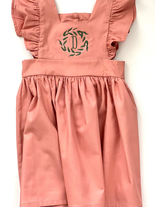 Girls' Linen Pinafore Apron Dress