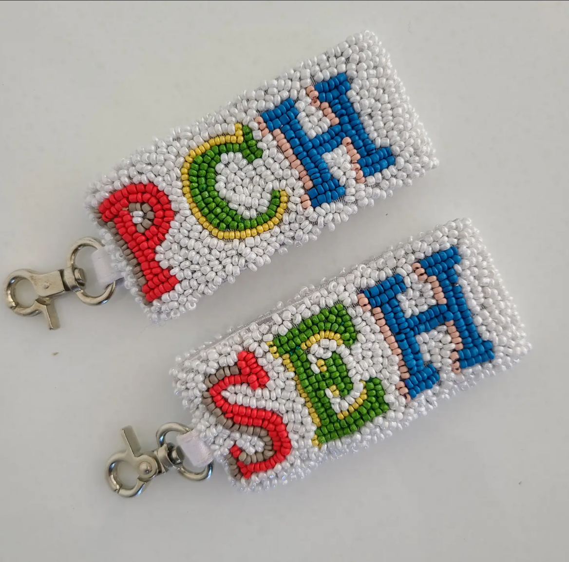 Tiana Designs Beaded Monogram Keychain