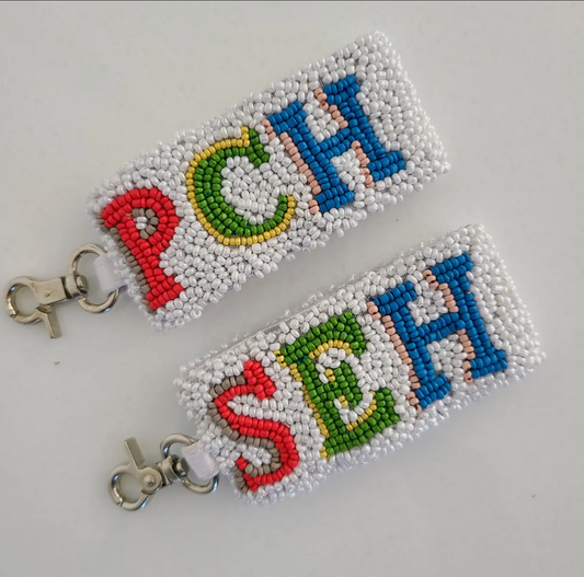 Tiana Designs Beaded Monogram Keychain