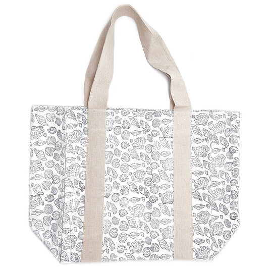 Anju Jewelry - Handcrafted Canvas Bag with Block-Printed Seashells