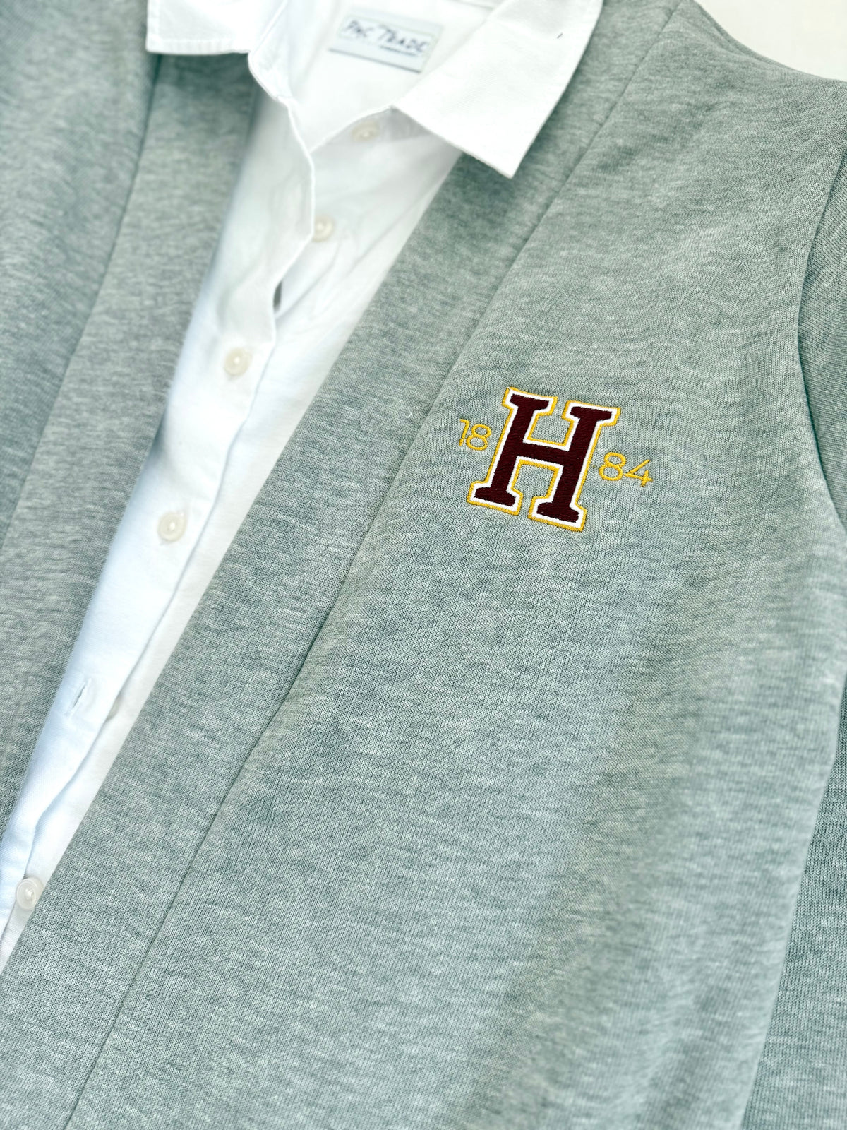 The Haverford School Open Midi Cardigan with Thumb Holes