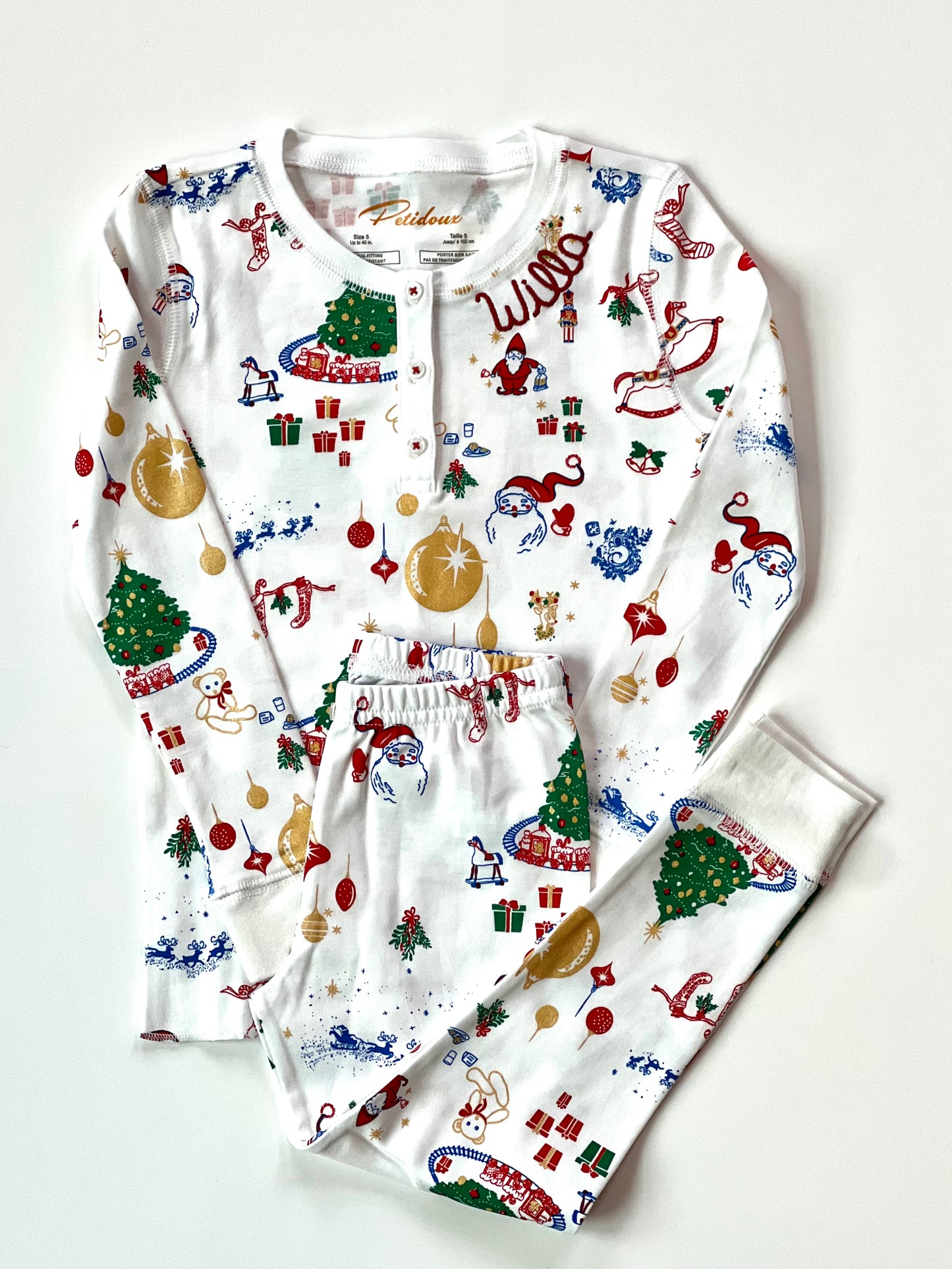 Petidoux Nostalgic Christmas Baby and Kids' Long Sleeve Pajamas