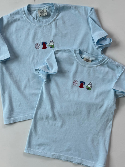 Youth Worn-In Crewneck "Philly & Baseball" T-shirt
