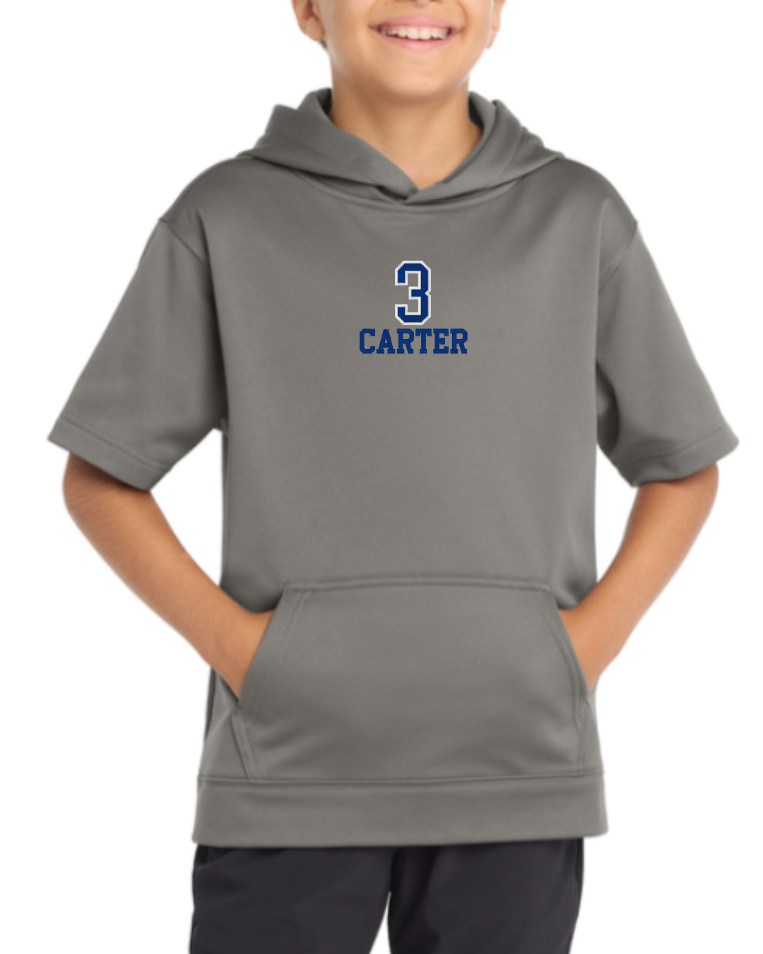 Youth Sport-Wick® Fleece Short Sleeve Hooded Pullover