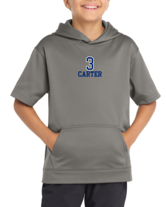 Youth Sport-Wick® Fleece Short Sleeve Hooded Pullover