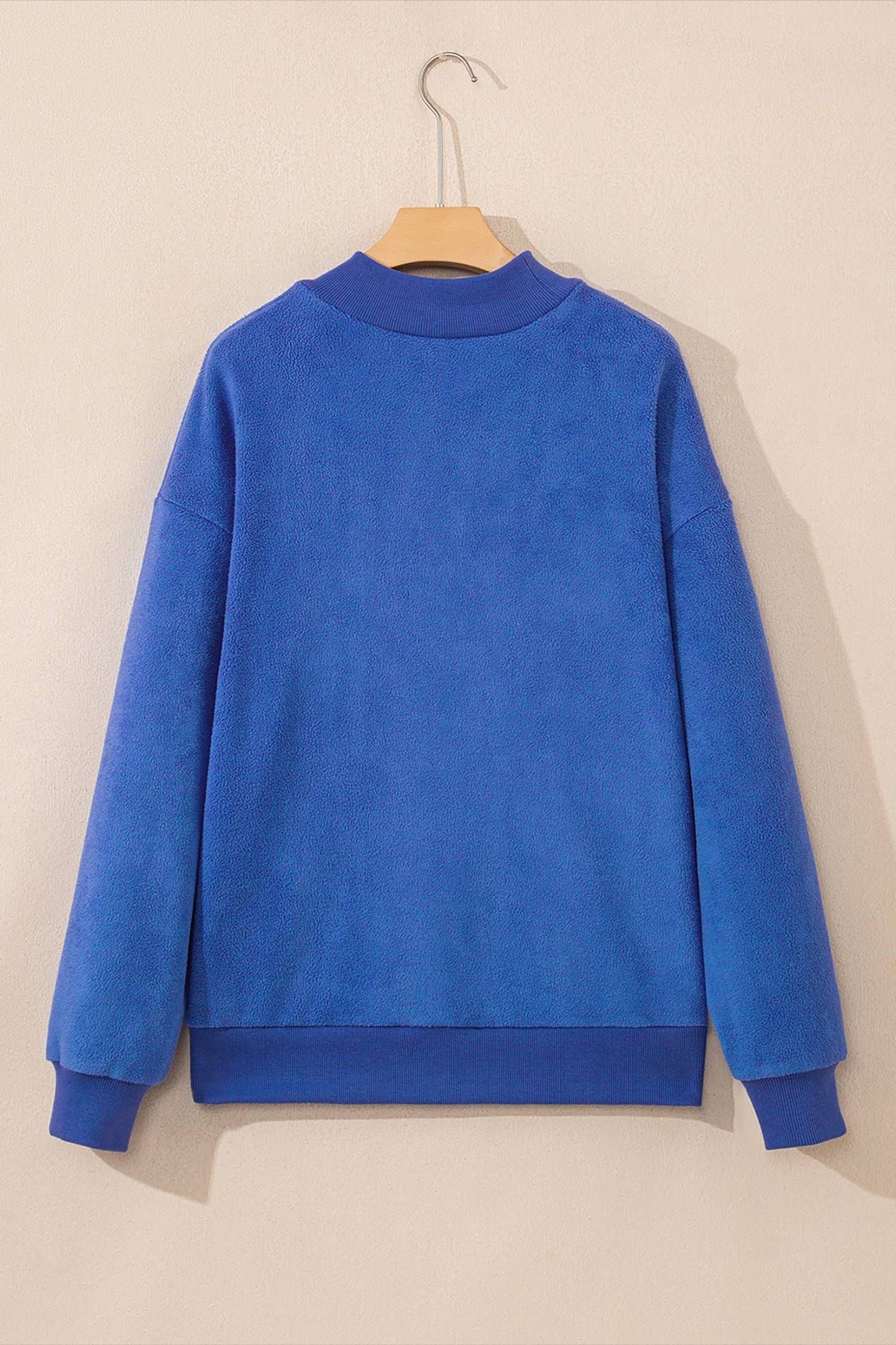 66DISCO - Game Day Oversize Reversible Mock Neck Sweatshirt (S-XL): Light Grey / Missy / L