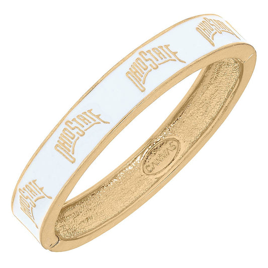 Canvas Style - Ohio State Buckeyes Enamel Hinge Bangle : White