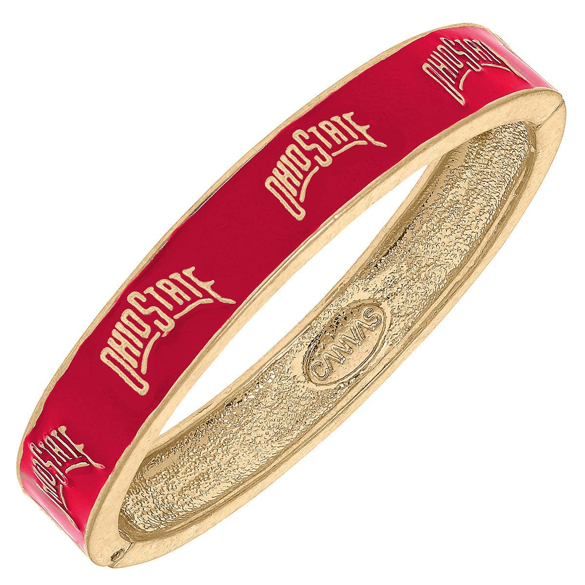 Canvas Style - Ohio State Buckeyes Enamel Hinge Bangle : White