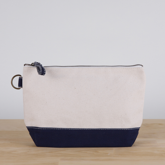 ShoreBags - All In Zip Top Pouch: Navy / No Monogram