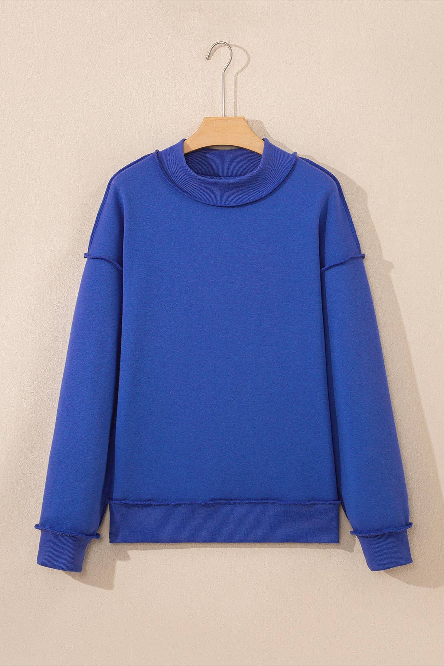 66DISCO - Game Day Oversize Reversible Mock Neck Sweatshirt (S-XL): Light Grey / Missy / L