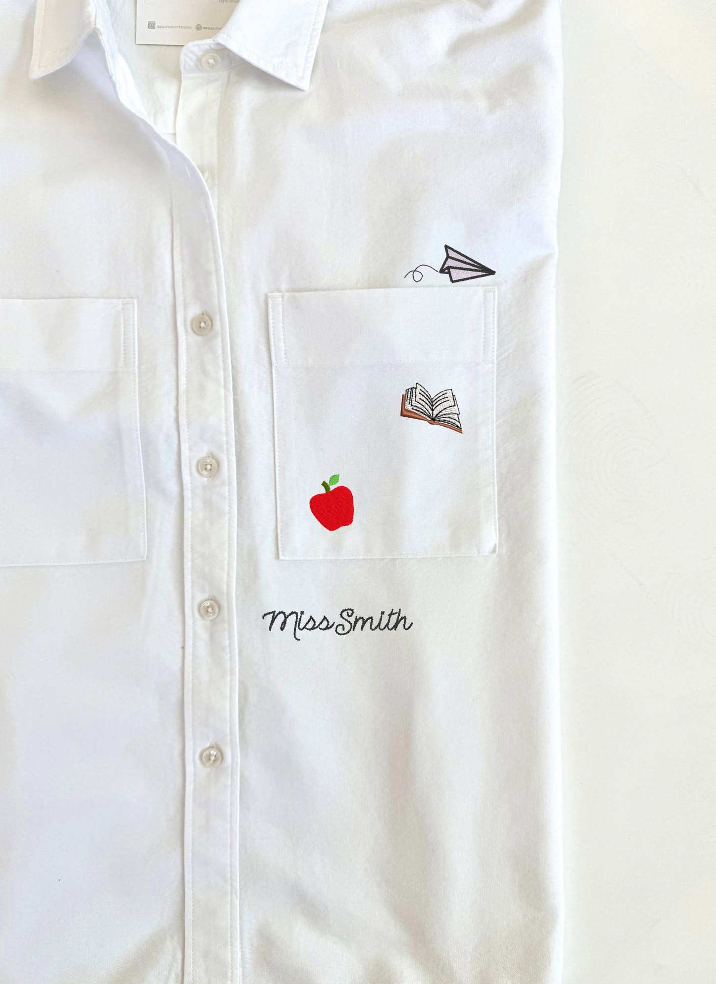 Women's M.I.Y.O. “Teacher” Motif Button Down