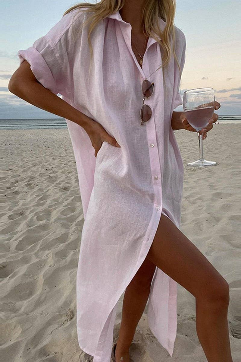 Women's Maxi Cotton/Linen Cover Up