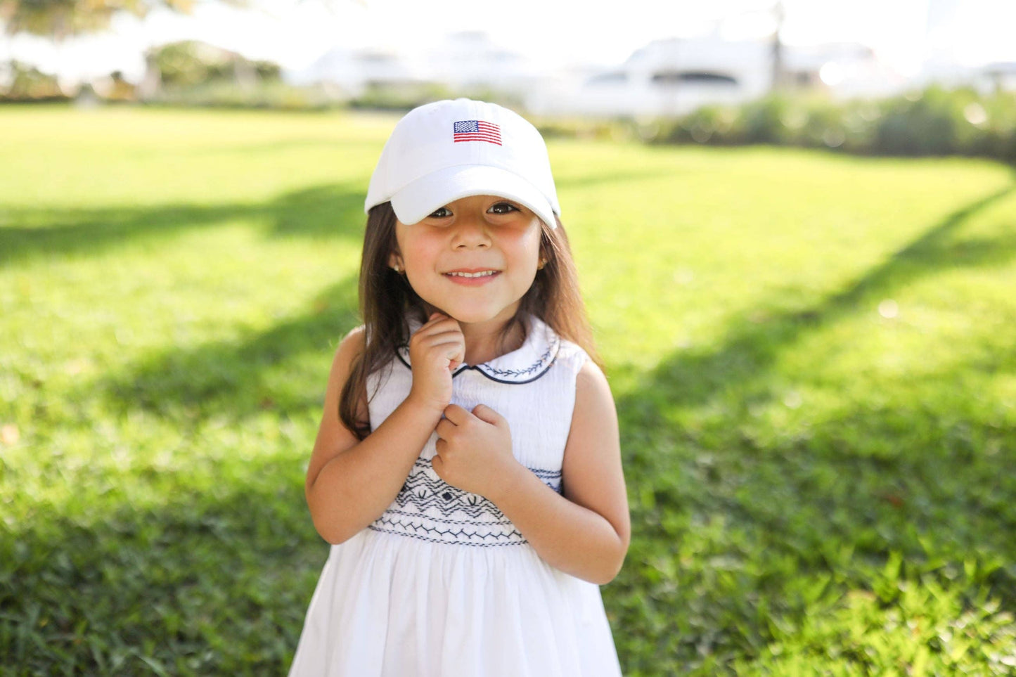 Bits & Bows American Flag Bow Baseball Hat (Girls)