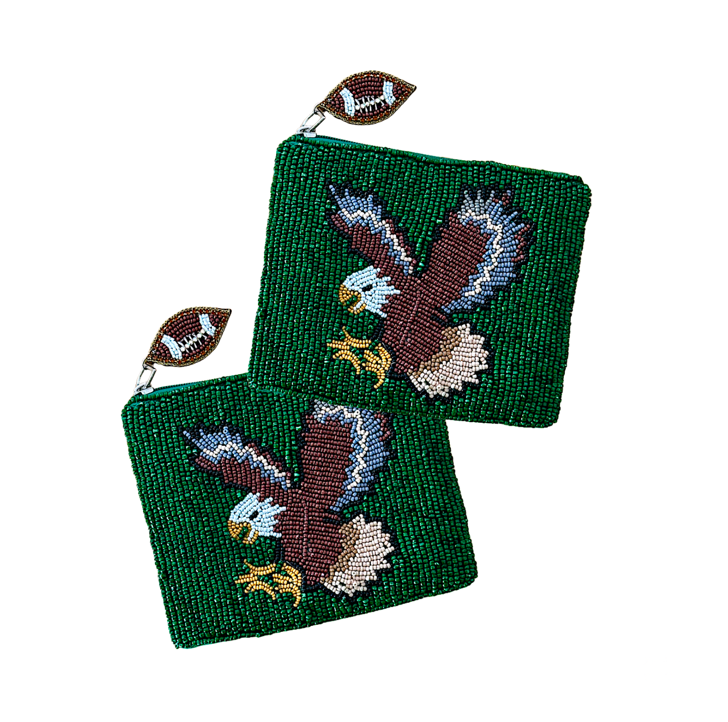 Eagles Football Beaded Game Day Coin Purse
