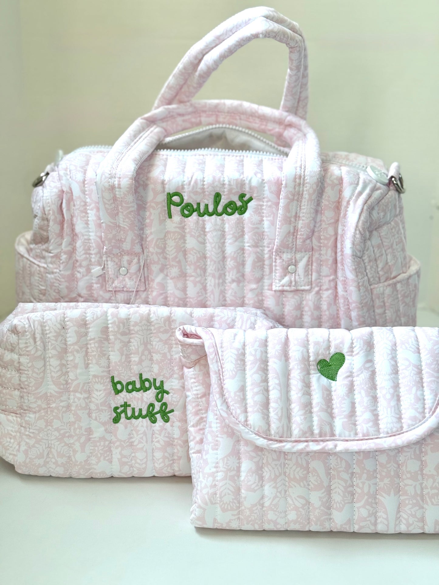 TRVL Design Luxe Quilted Baby Travel Bundle (stroller bag, toiletry, changing pad)