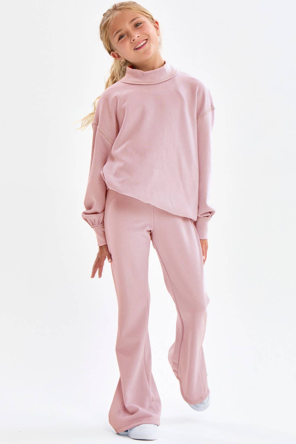 Good Girl - Cotton Terry Mock Neck Sweatshirt: LT Grey / XL