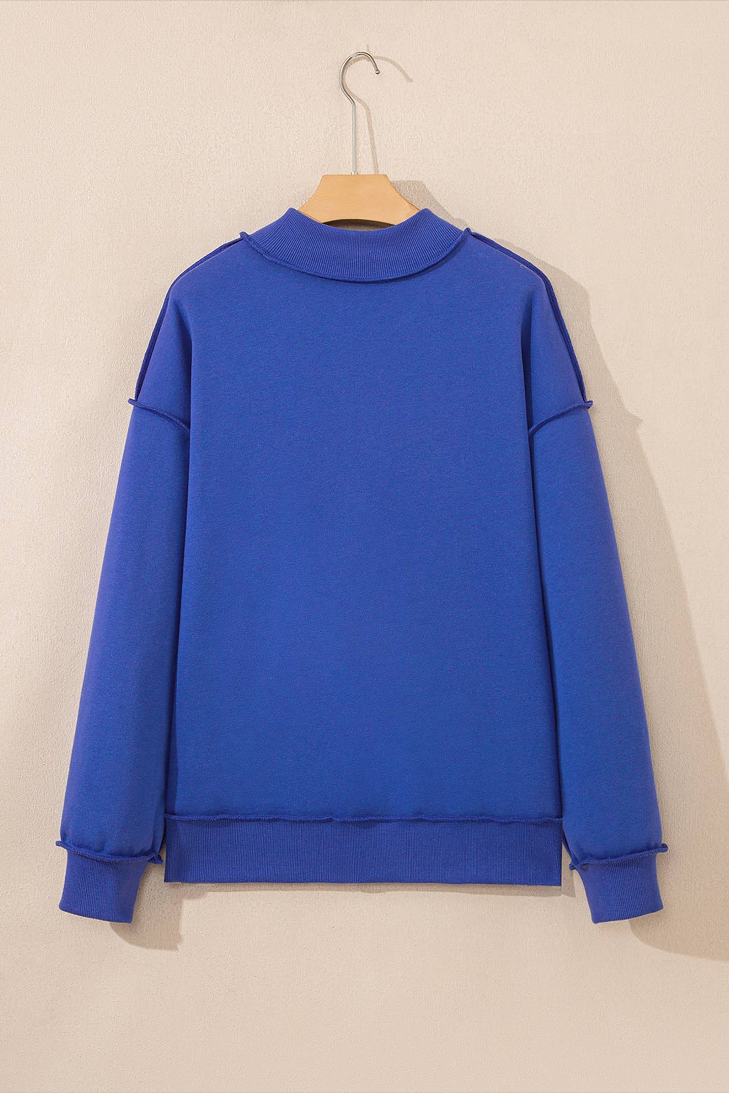 66DISCO - Game Day Oversize Reversible Mock Neck Sweatshirt (S-XL): Light Grey / Missy / L