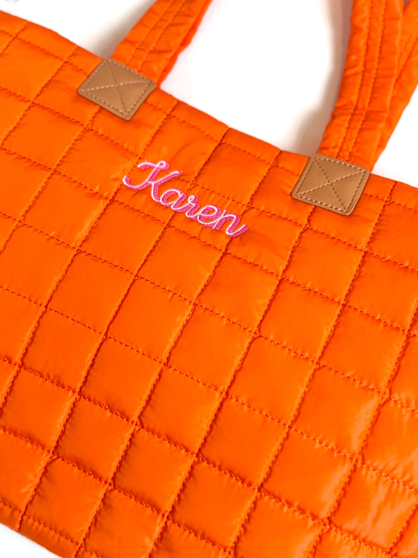 Quilted Tote Bag with Straps