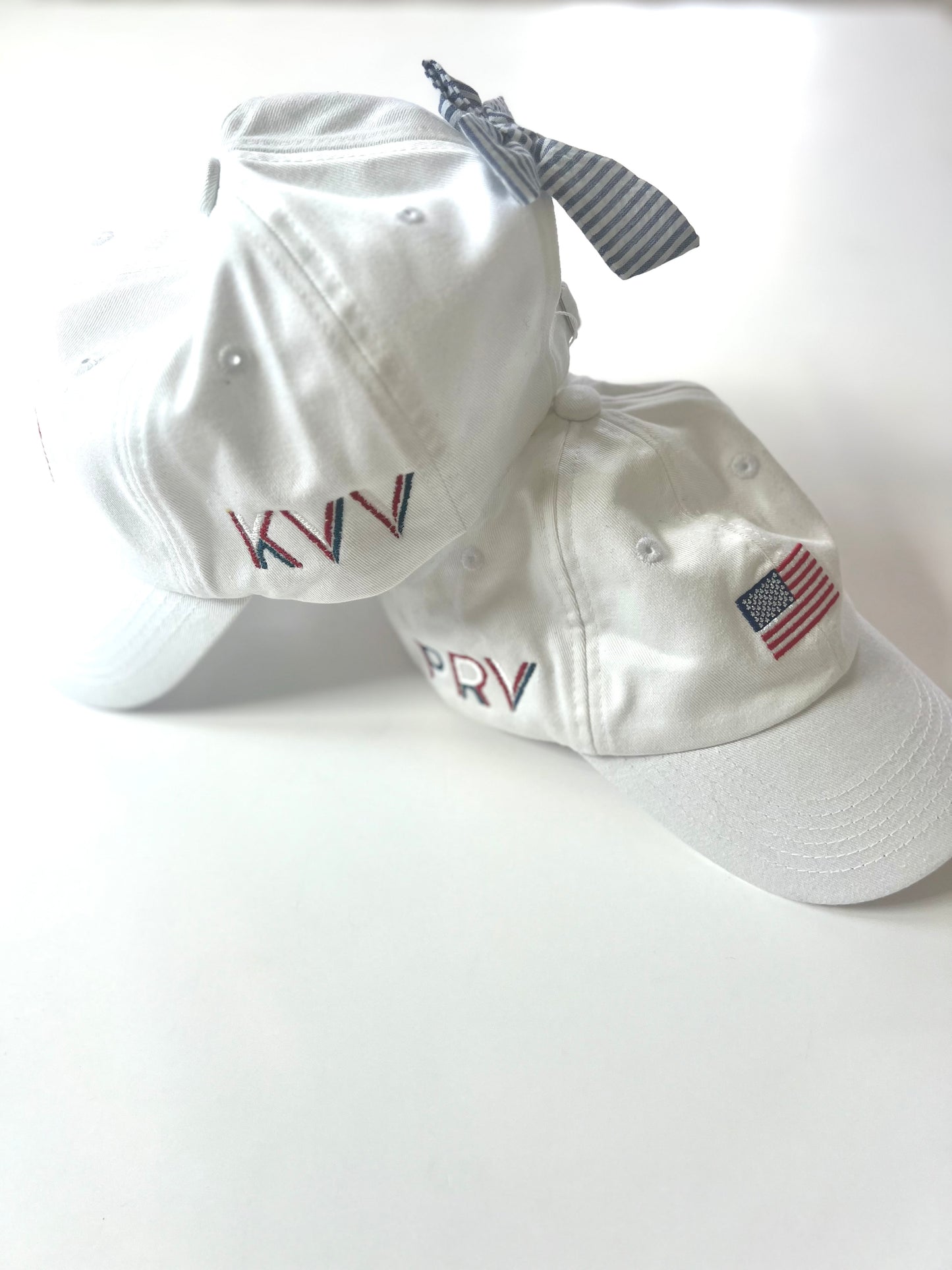 Bits & Bows American Flag Bow Baseball Hat (Girls)