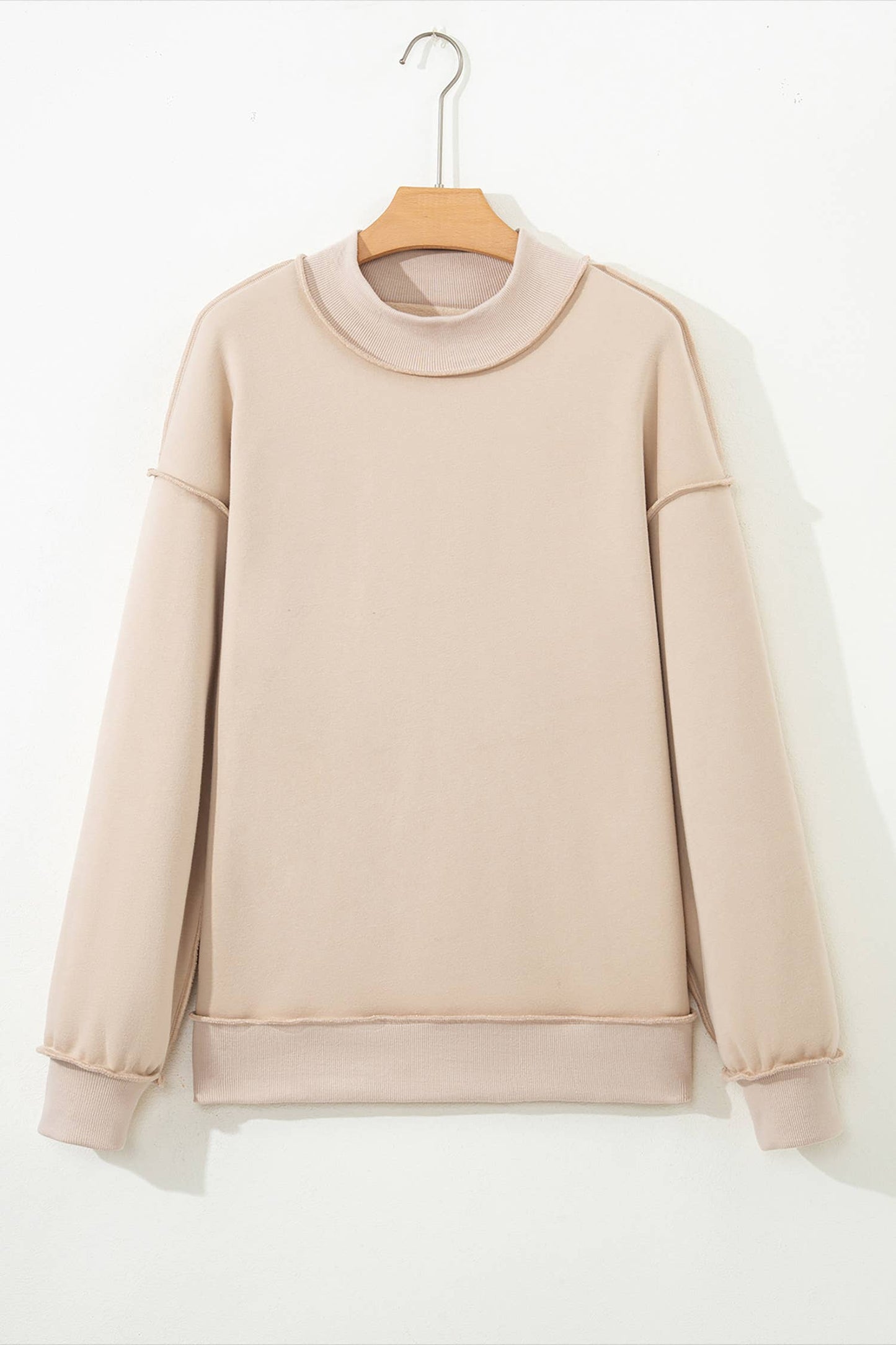 66DISCO - Game Day Oversize Reversible Mock Neck Sweatshirt (S-XL): Light Grey / Missy / L