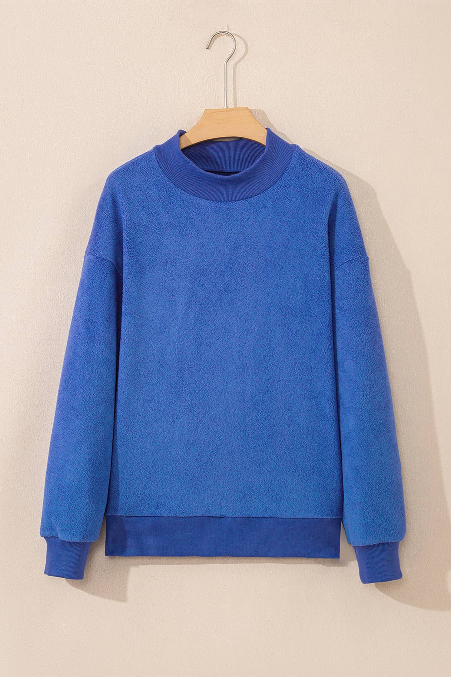 66DISCO - Game Day Oversize Reversible Mock Neck Sweatshirt (S-XL): Light Grey / Missy / L