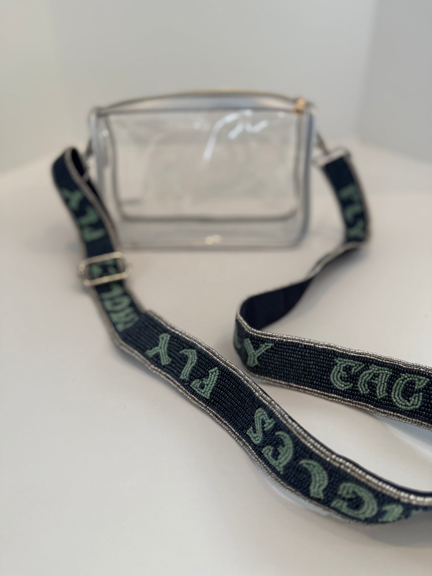 Ships Same Day! Tiana Designs Adjustable Fly Eagles Fly Strap with Clear Bag