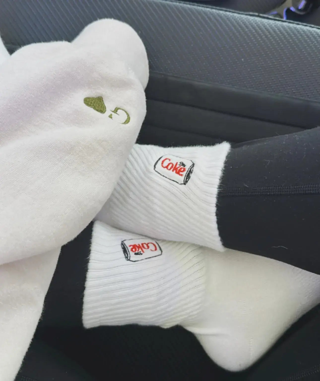 Gabby & Threads - Diet Coke Socks (Regular & Grip): White Regular Socks (No Grip)