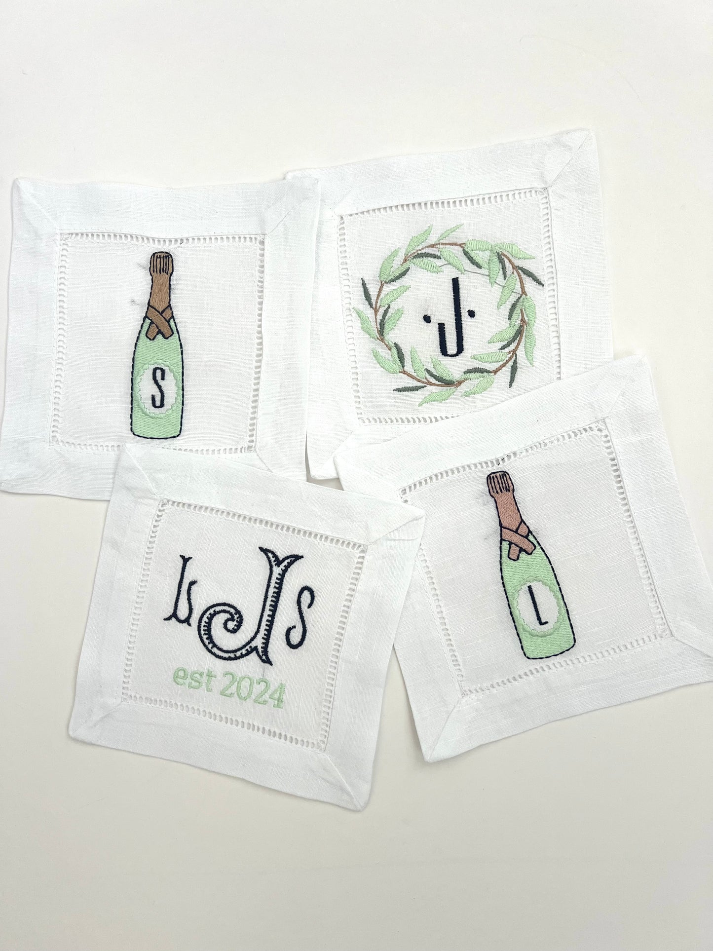 Set of 4 Linen Cocktail Napkins