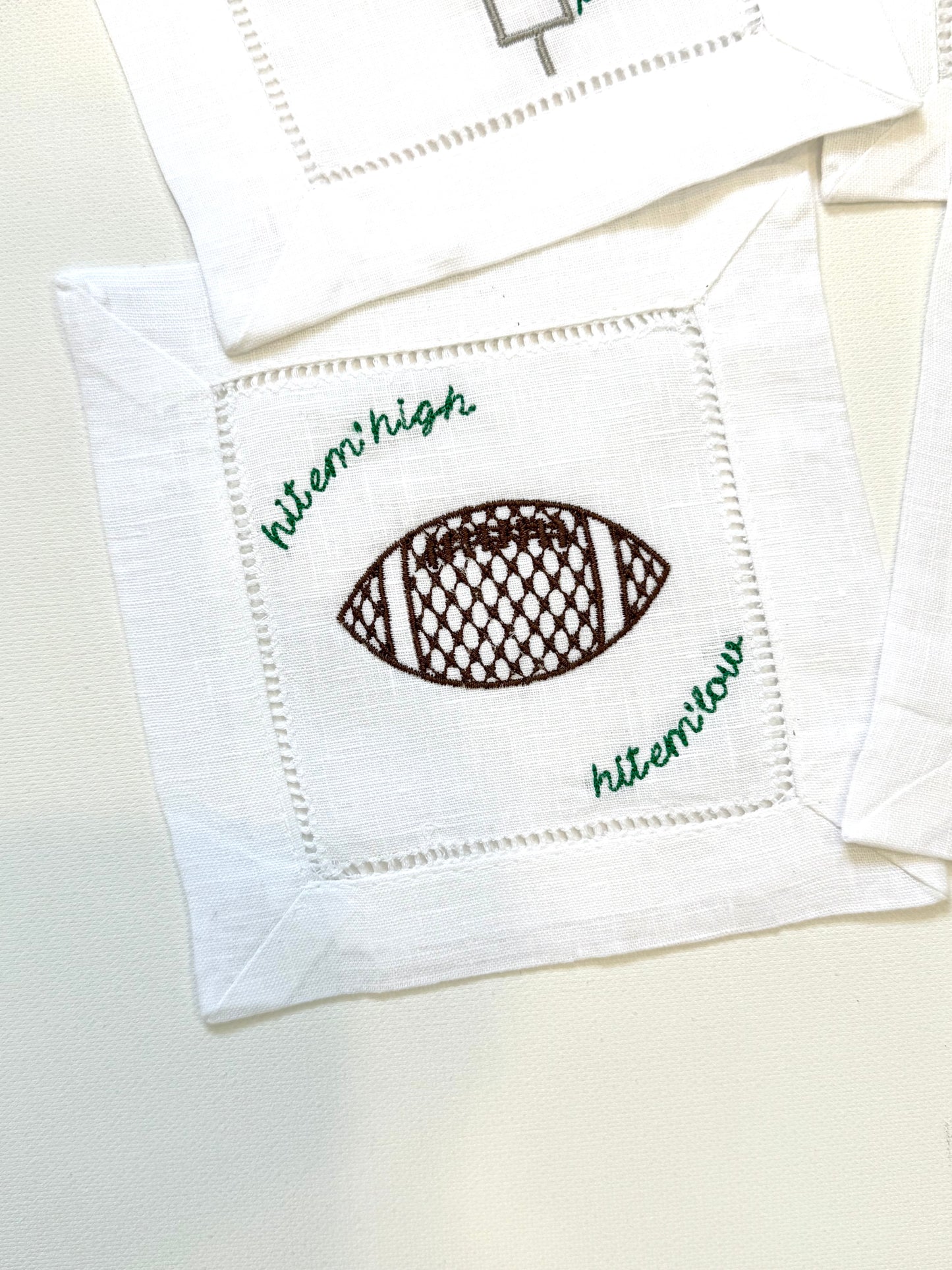 Set of 4 Linen Cocktail Napkins