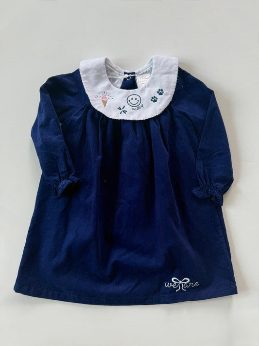 Girls' Corduroy Bishop Dress - Navy
