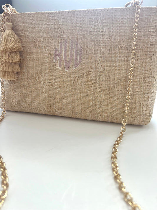 TRVL Design LUXE Bali Straw Cane Island Clutch