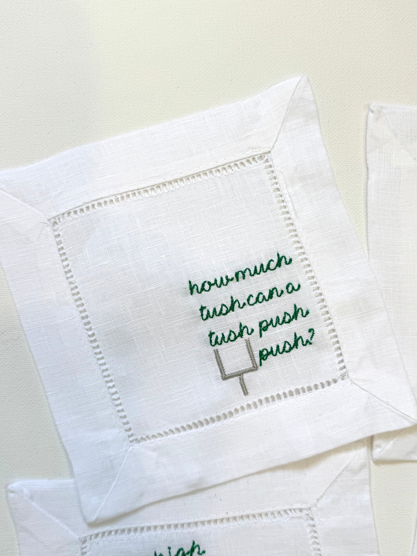 Set of 4 Linen Cocktail Napkins