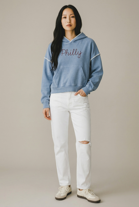 Women's 'Philly' Baseball Stitch Hoodie