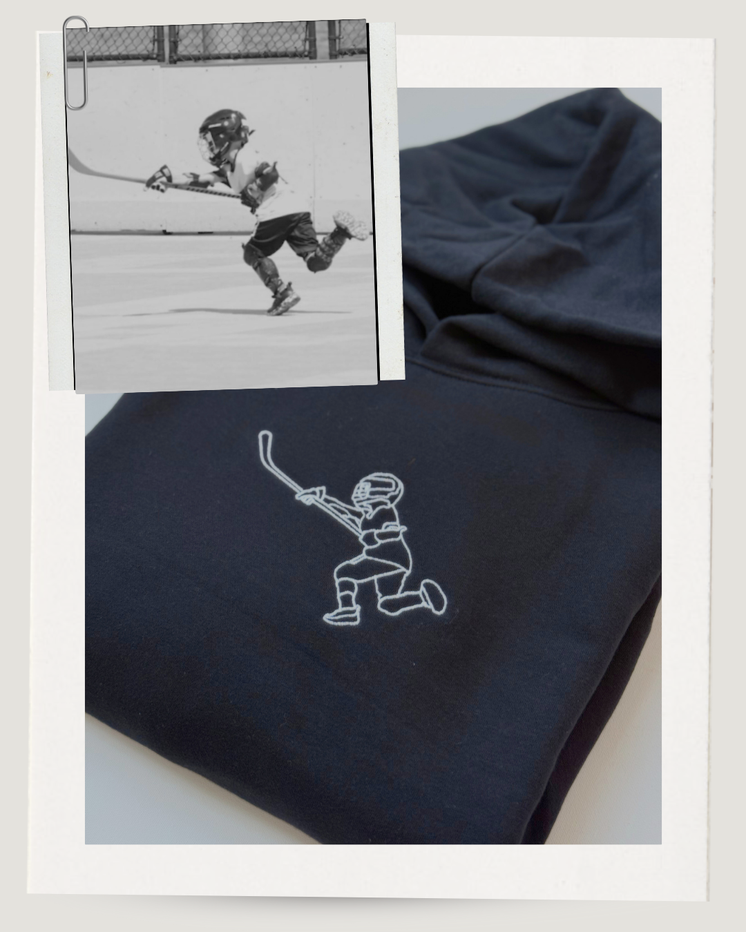 Custom Photo Outline Unisex Lightweight Sponge Fleece Hoodie Sweatshirt