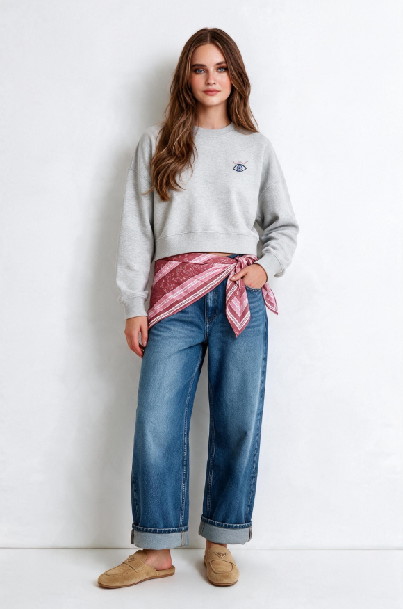 'Keep an Eye on the Girls' Breast Cancer Awareness Women's Crewneck Sweatshirt
