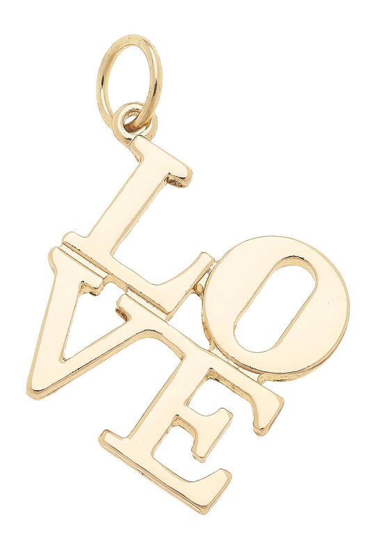 Canvas Style - LOVE Stacked Charm in Shiny Gold