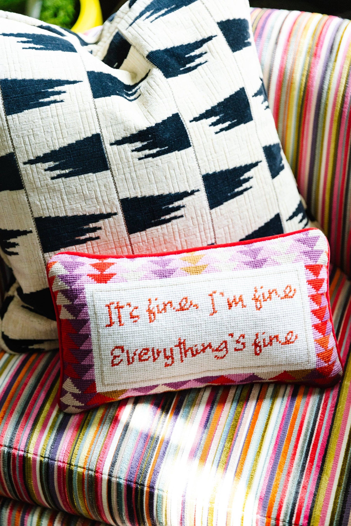 Everything's Fine Needlepoint Pillow