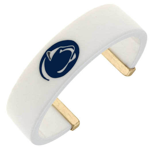 Canvas Style - Penn State Nittany Lions Resin Logo Cuff Bracelet in White