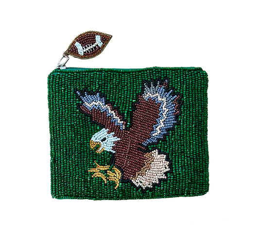 Eagles Football Beaded Game Day Coin Purse