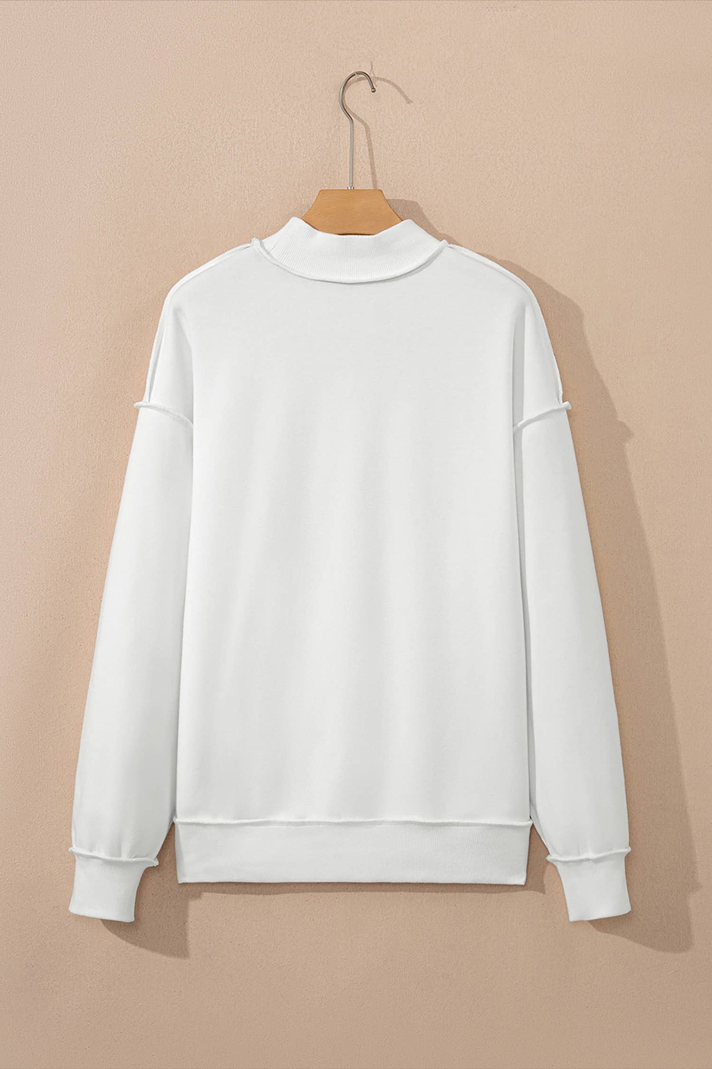 66DISCO - Game Day Oversize Reversible Mock Neck Sweatshirt (S-XL): Light Grey / Missy / L