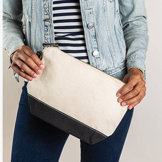 ShoreBags - All In Zip Top Pouch: Navy / No Monogram