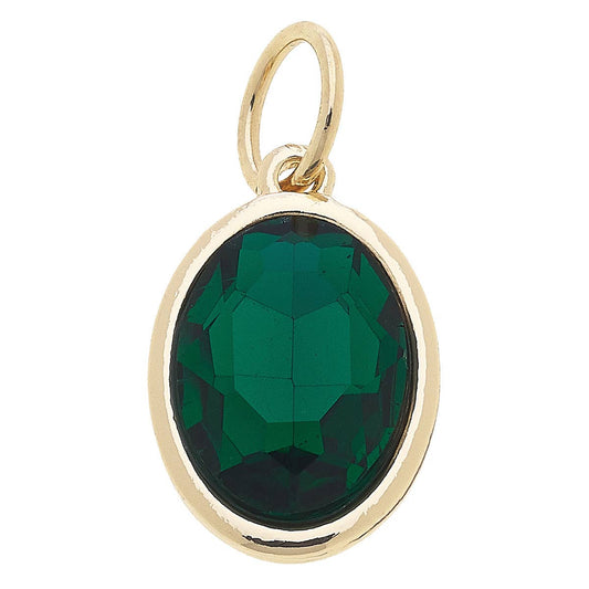 Canvas Style - Glass Birthstone Charm: May / Emerald