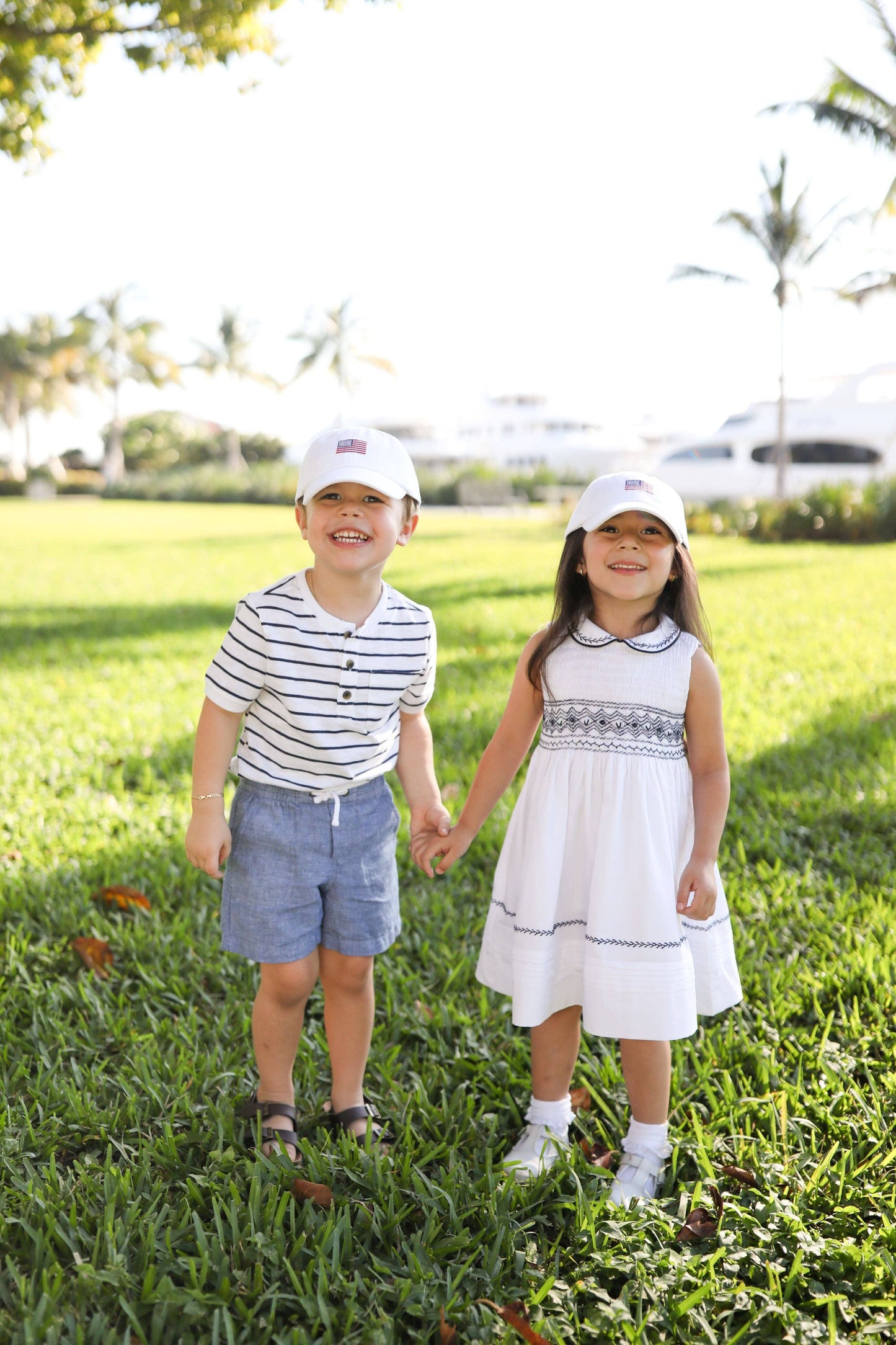 Bits & Bows American Flag Bow Baseball Hat (Girls)